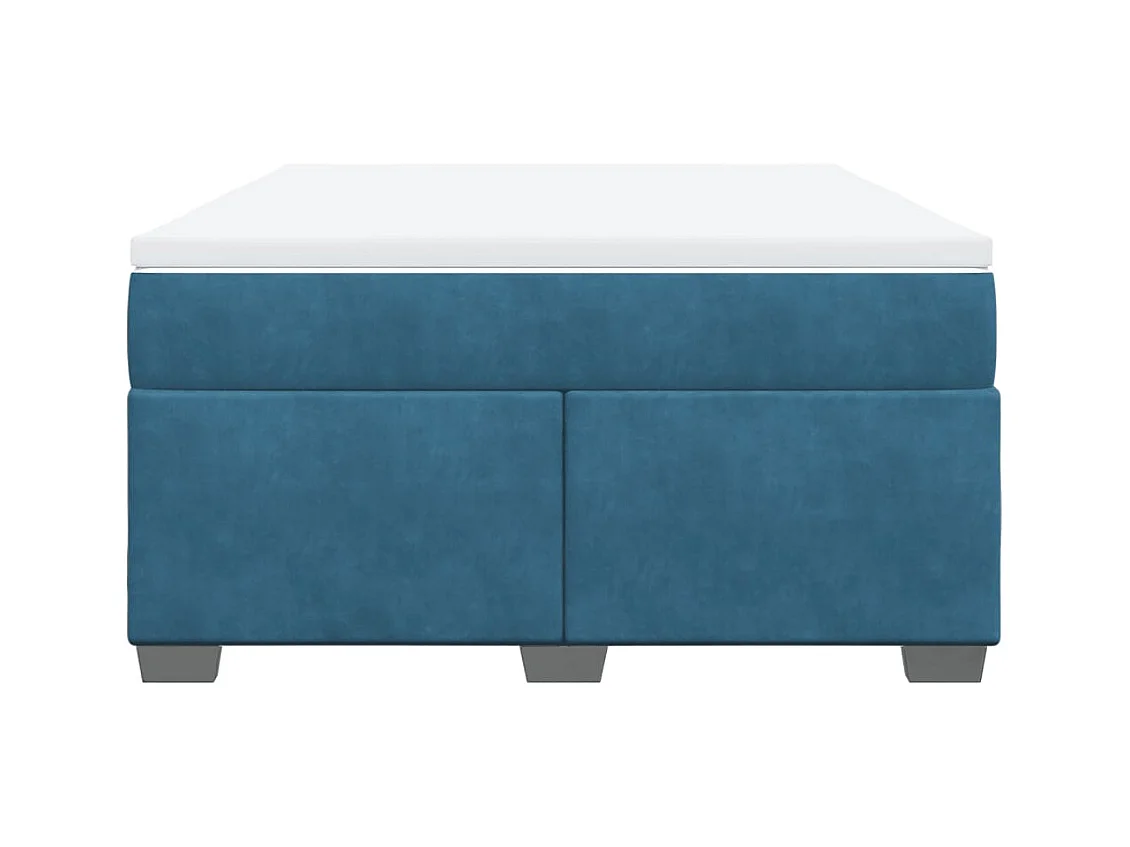 Sommier à lattes de lit et matelas Bleu foncé 160x200cm Velours