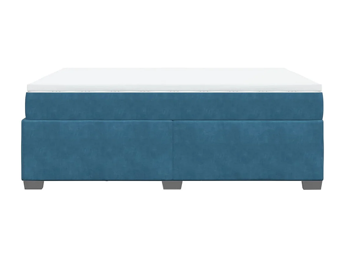 Sommier à lattes de lit et matelas Bleu foncé 160x200cm Velours