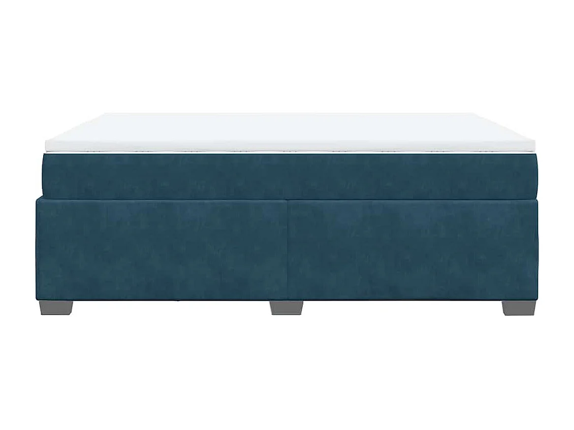 Giroletto a Molle con Materasso Blu Scuro 160x200 cm in Velluto