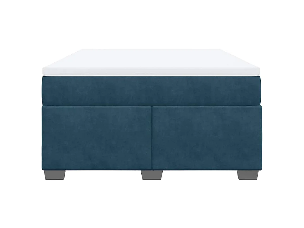 Boxspring met matras fluweel donkerblauw 160x200 cm