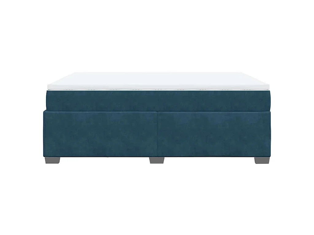 Boxspring met matras fluweel donkerblauw 160x200 cm