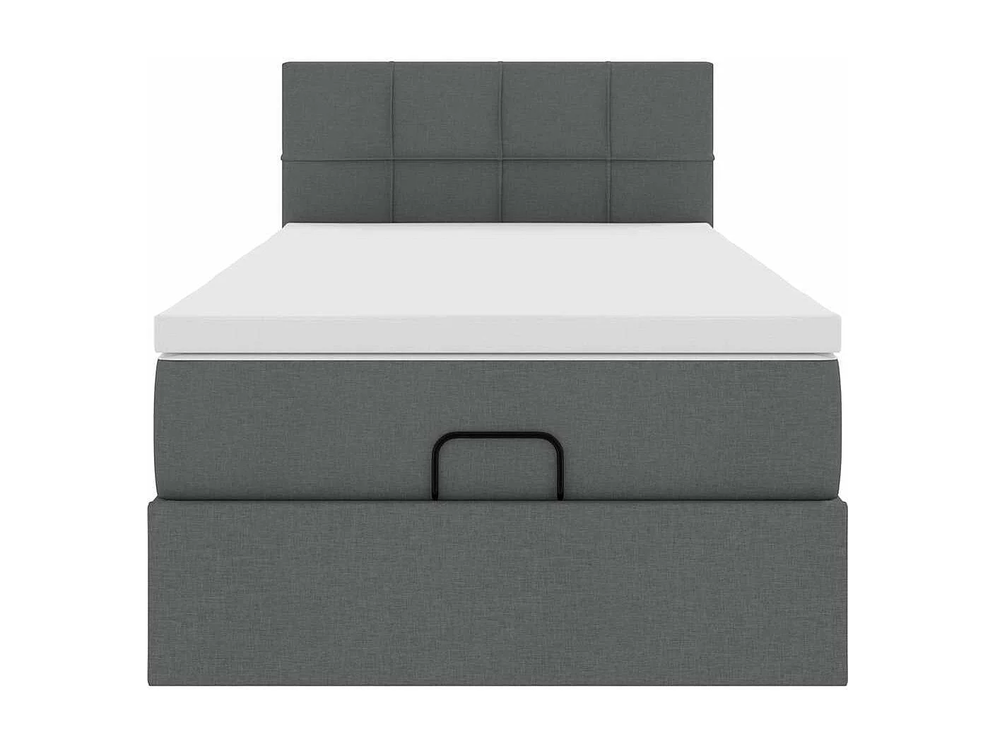 Bed poef met matras en LED's 90x200 cm stof donkergrijs