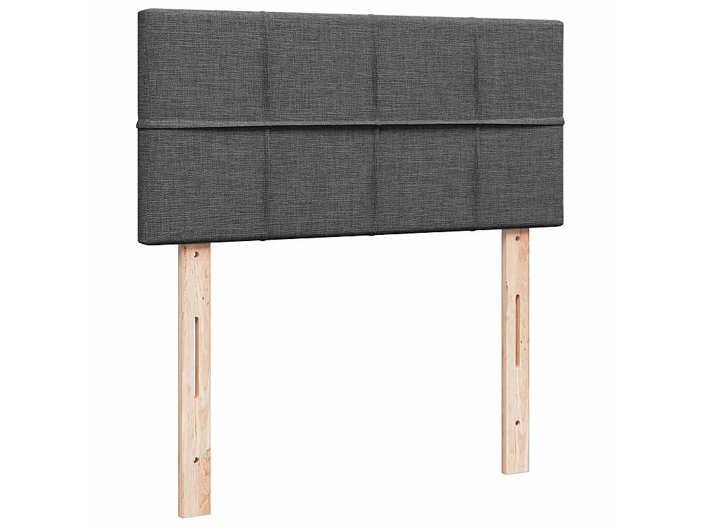 Pouf Letto con Materasso e LED Grigio Scuro 90x200 cm Tessuto