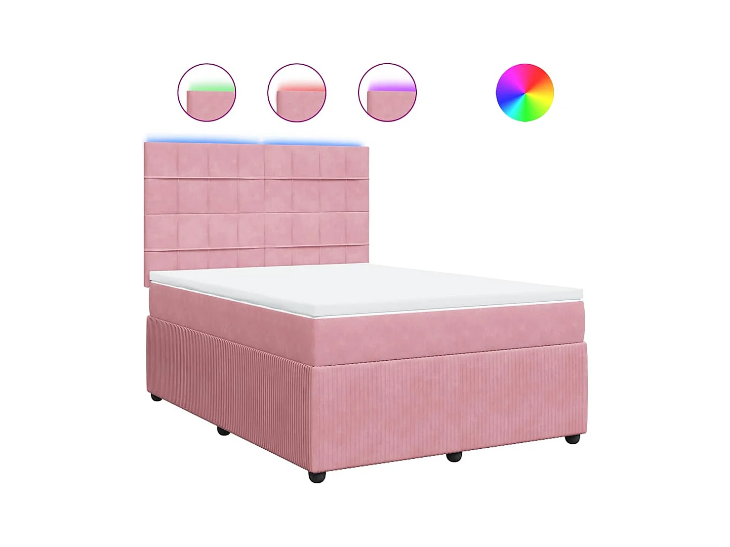 Sommier à lattes de lit avec matelas Rose 140x200 cm Velours