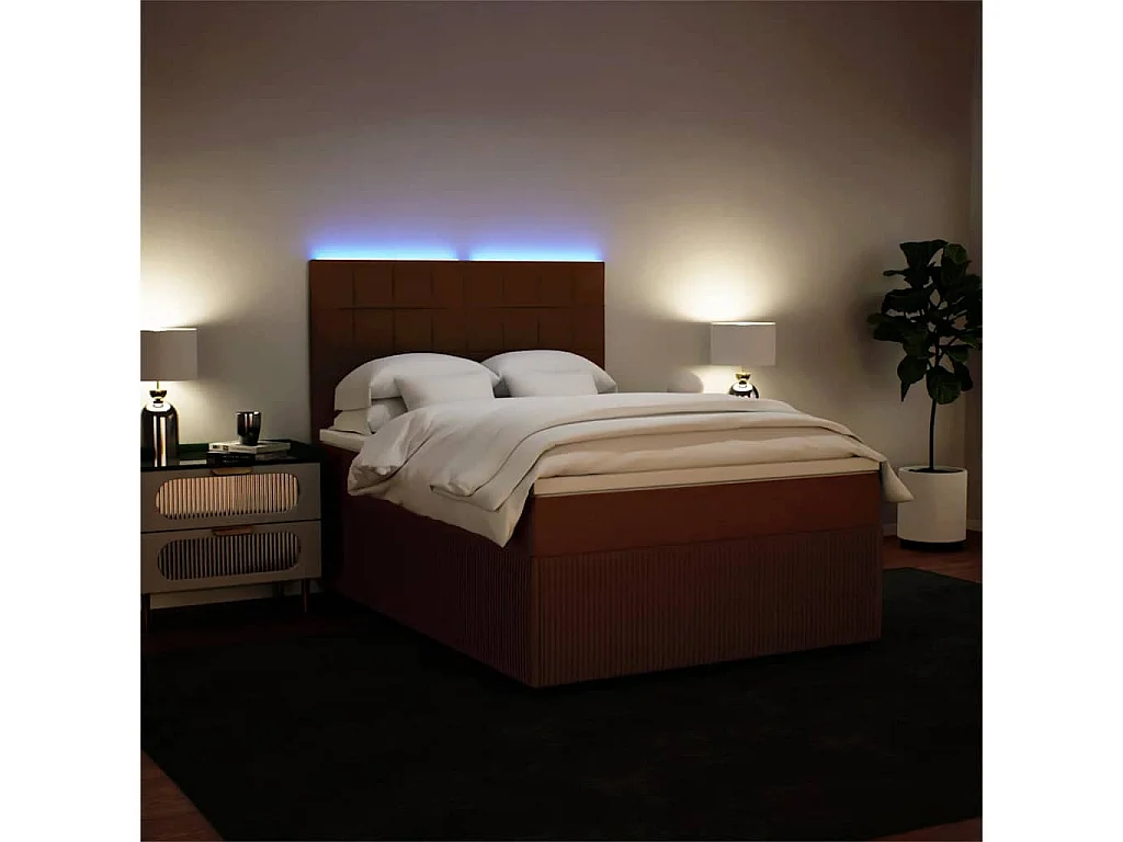 Boxspringbett mit Matratze Rosa 140x200 cm Samt