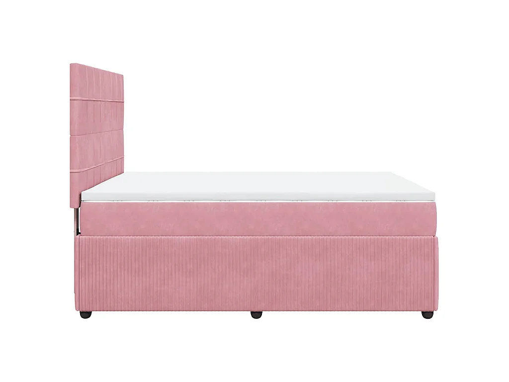 Boxspringbett mit Matratze Rosa 140x200 cm Samt