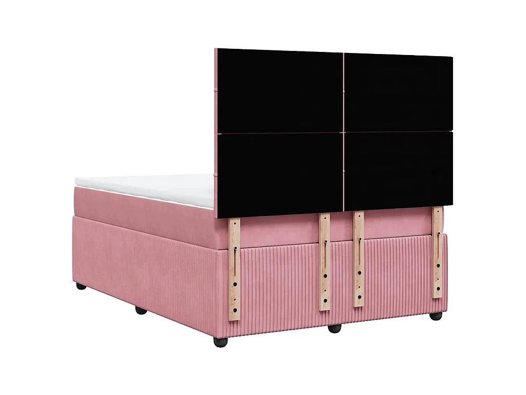 Boxspringbett mit Matratze Rosa 140x200 cm Samt