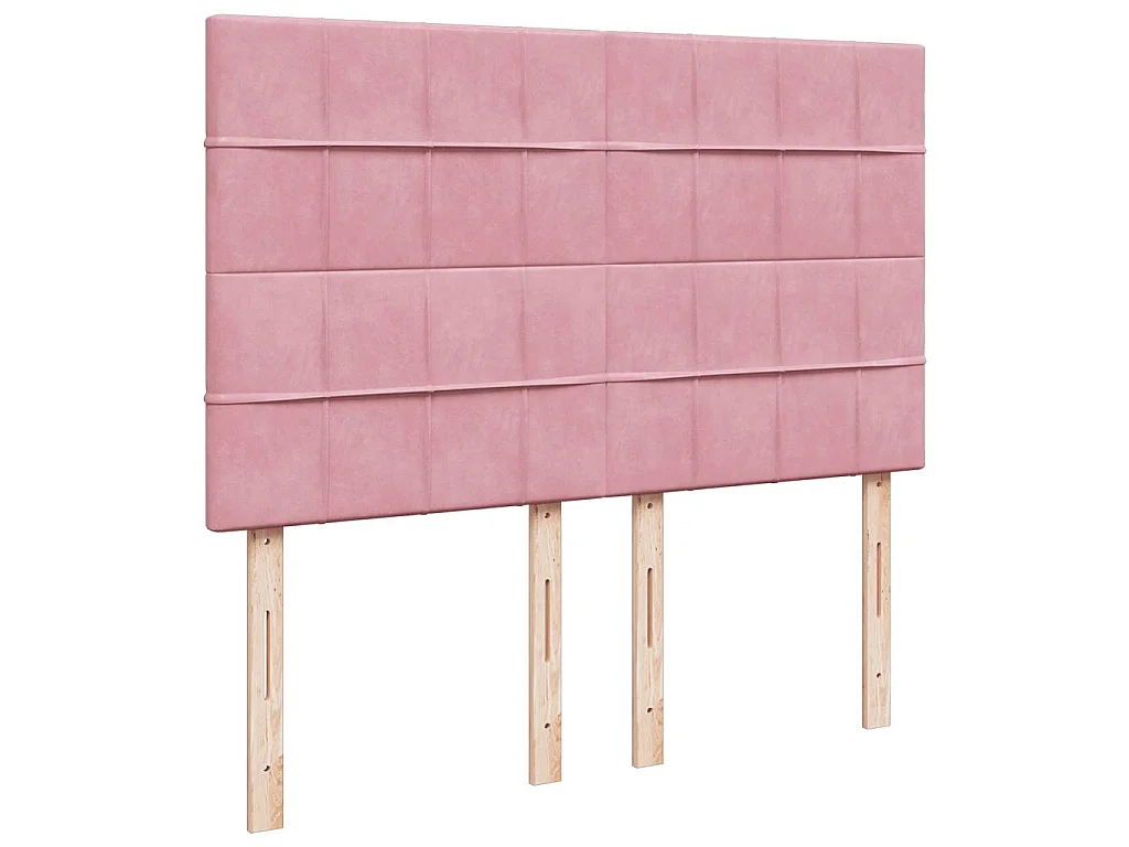 Boxspringbett mit Matratze Rosa 140x200 cm Samt