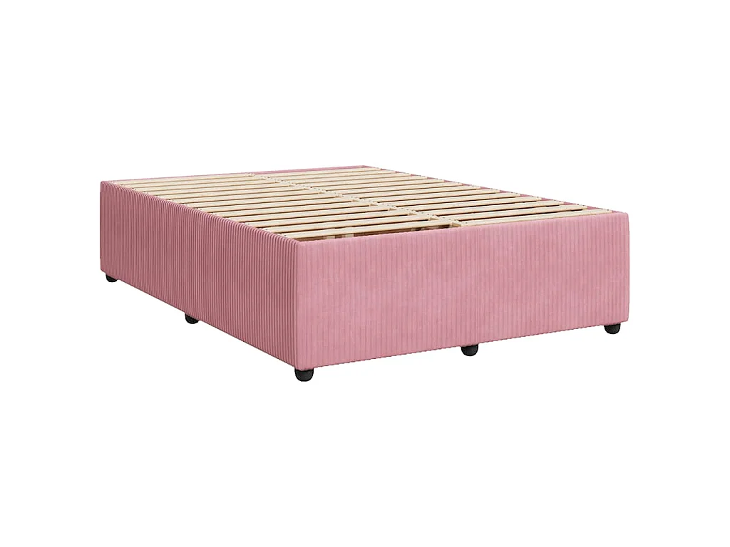 Boxspringbett mit Matratze Rosa 140x200 cm Samt