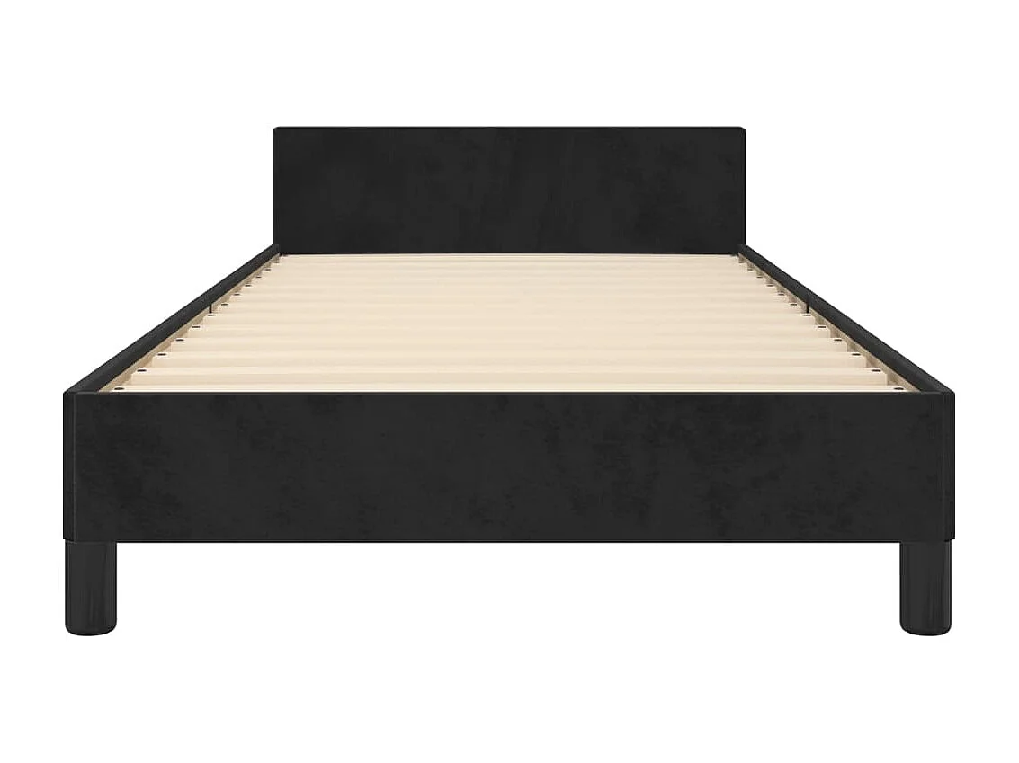 Estrutura de cama sem colchão 100x200 cm veludo preto