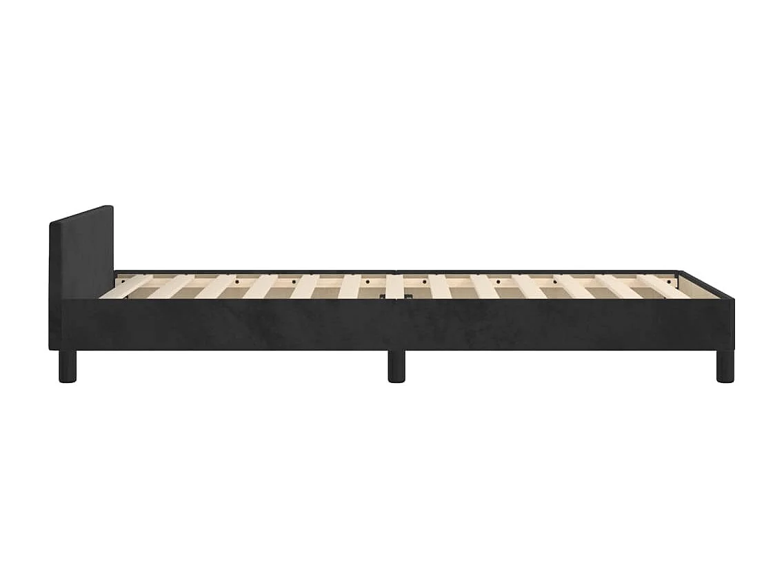 Estrutura de cama sem colchão 100x200 cm veludo preto