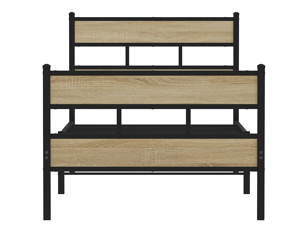 Bedframe zonder matras metaal sonoma eikenkleurig 90x190 cm