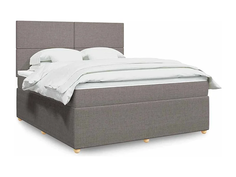 Giroletto a Molle con Materasso Tortora 180x200 cm in Tessuto