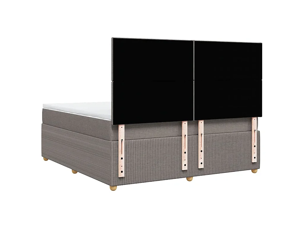 Sommier à lattes de lit avec matelas Taupe 180x200 cm Tissu