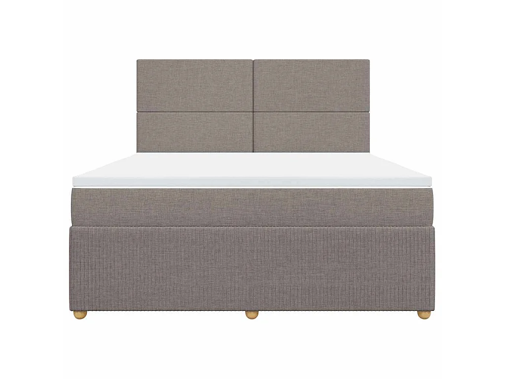 Boxspring met matras stof taupe 180x200 cm