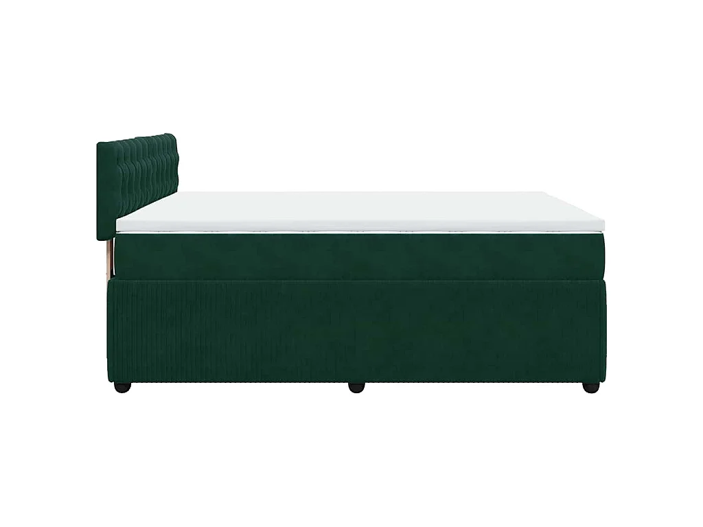 Sommier à lattes de lit et matelas Vert foncé 140x200cm Velours