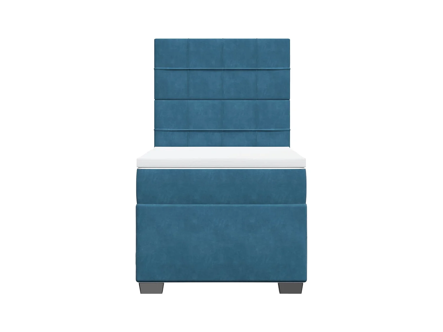 Boxspringbett mit Matratze Blau 90x190 cm Samt