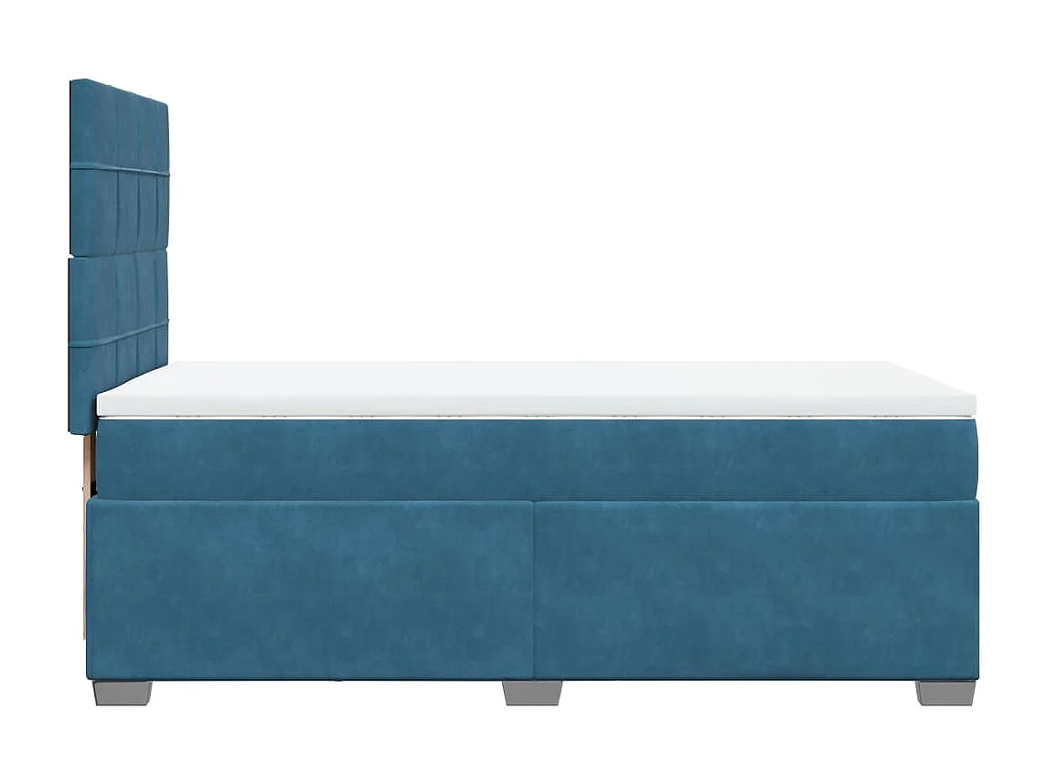 Boxspringbett mit Matratze Blau 90x190 cm Samt