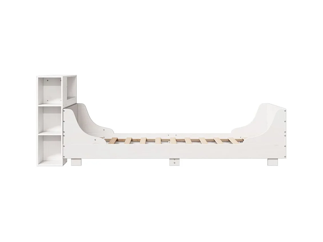 Cadre de lit sans matelas blanc 90x190 cm bois de pin massif