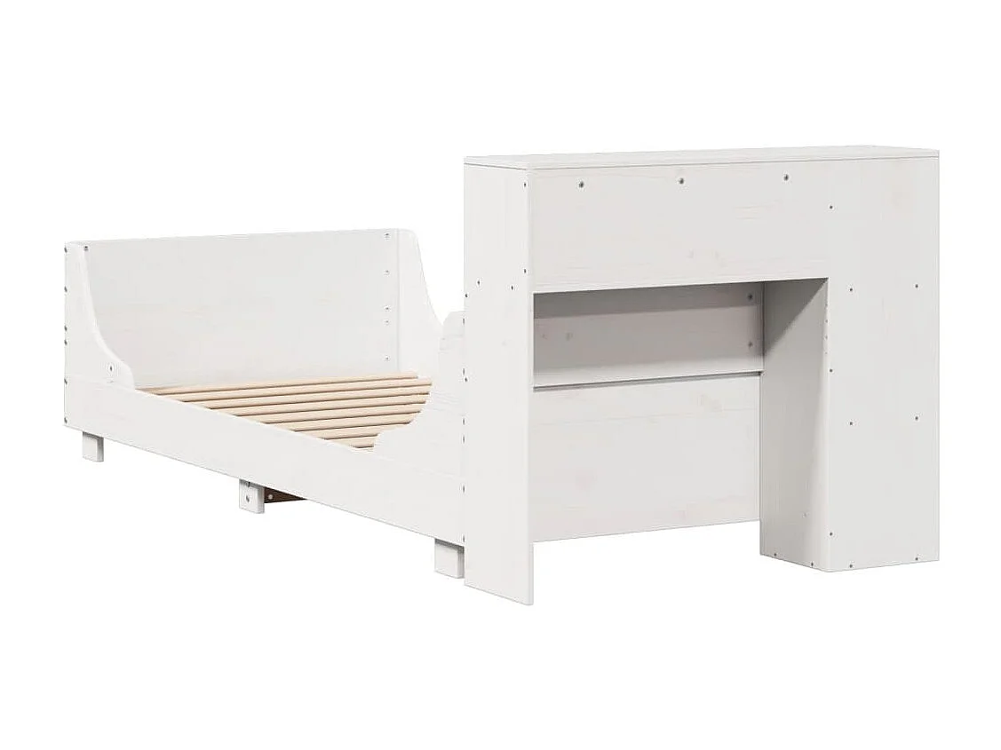 Cadre de lit sans matelas blanc 90x190 cm bois de pin massif