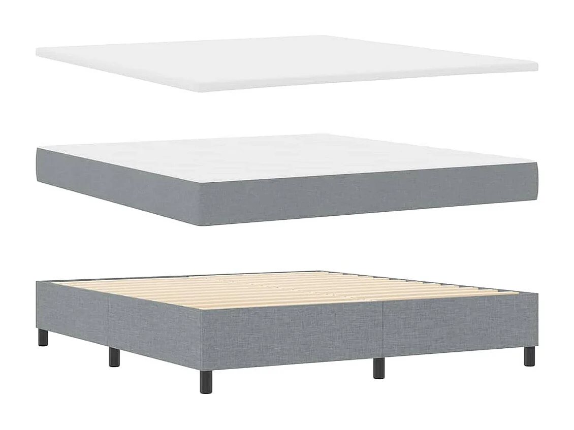 Boxspringbett mit Matratze Hellgrau 180 x 200 cm Stoff