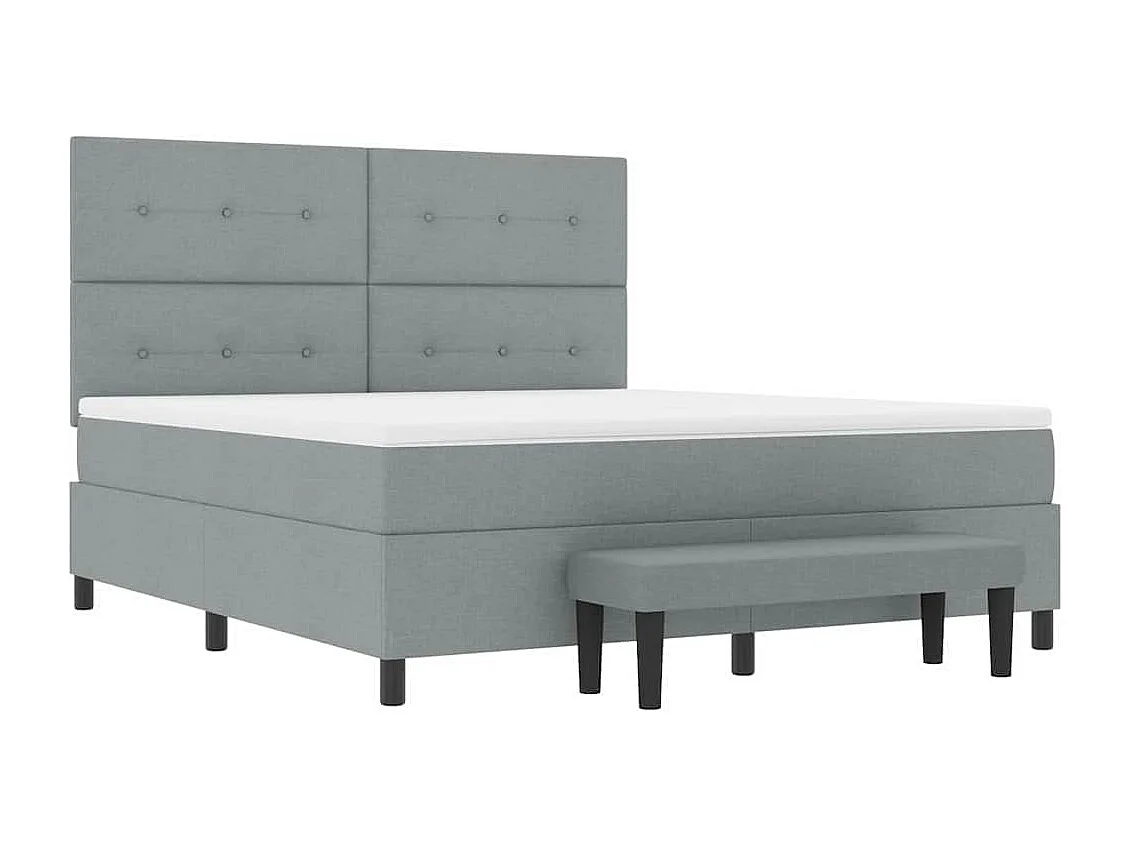Boxspringbett mit Matratze Hellgrau 180 x 200 cm Stoff