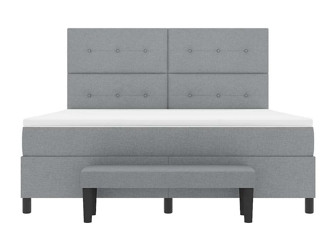 Boxspringbett mit Matratze Hellgrau 180 x 200 cm Stoff