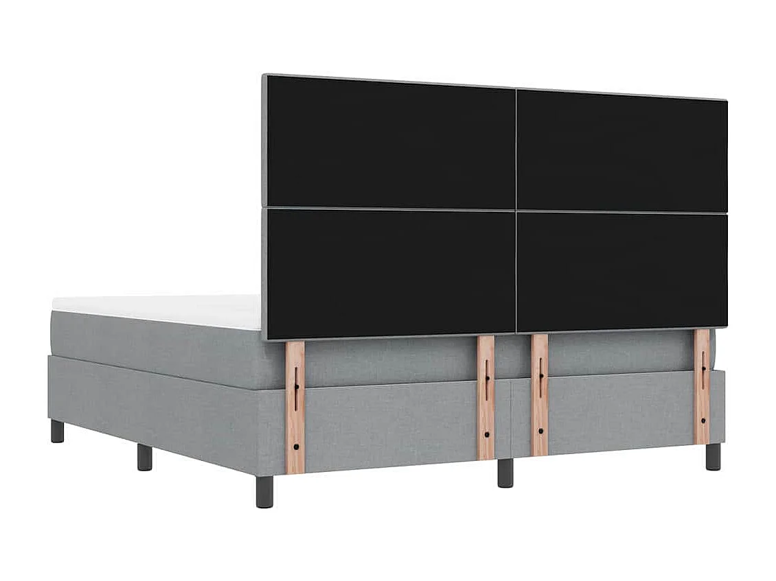 Boxspringbett mit Matratze Hellgrau 180 x 200 cm Stoff