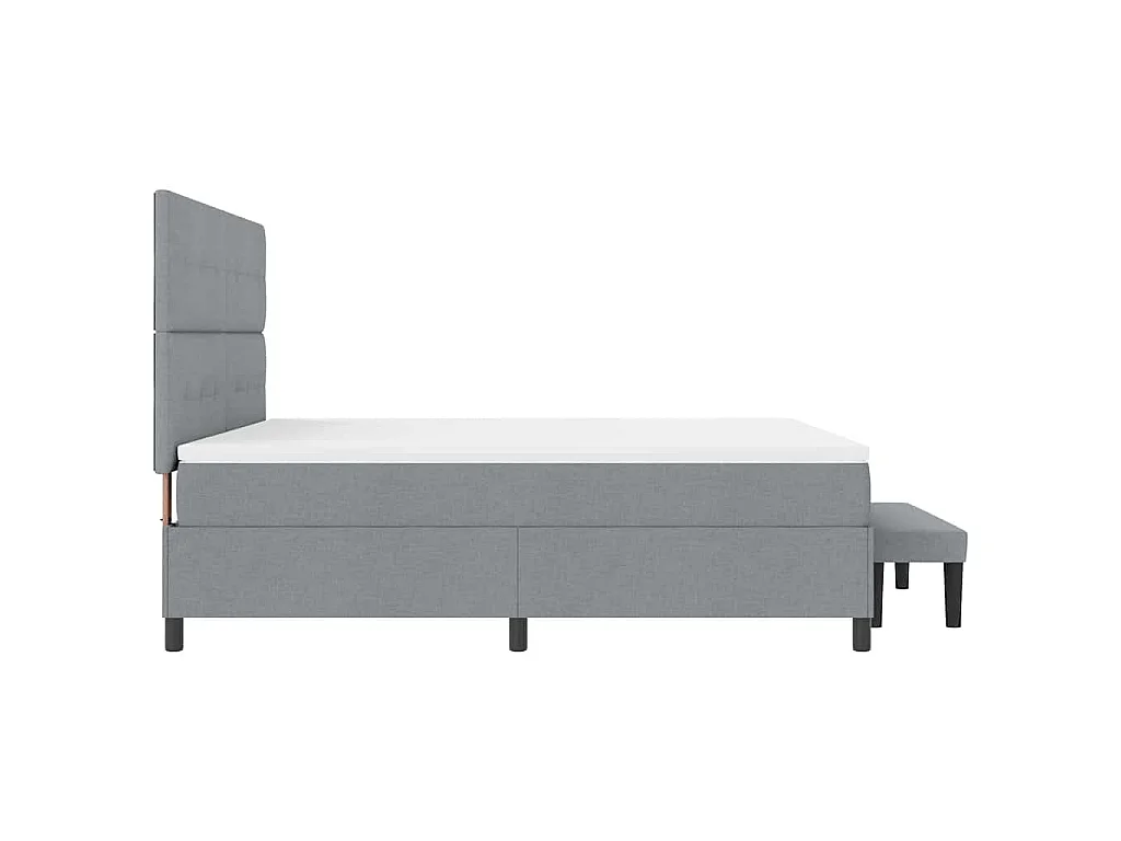 Boxspringbed met hoofdeinde Lichtgrijs 180 x 200 cm Stof