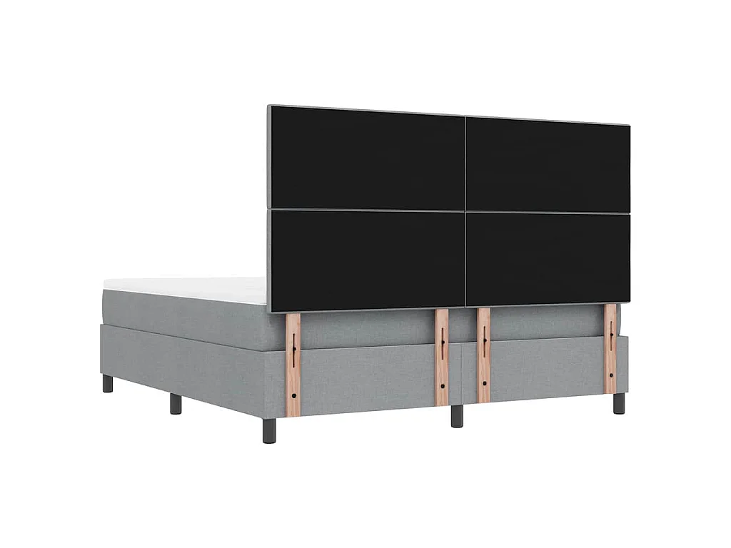 Boxspringbed met hoofdeinde Lichtgrijs 180 x 200 cm Stof