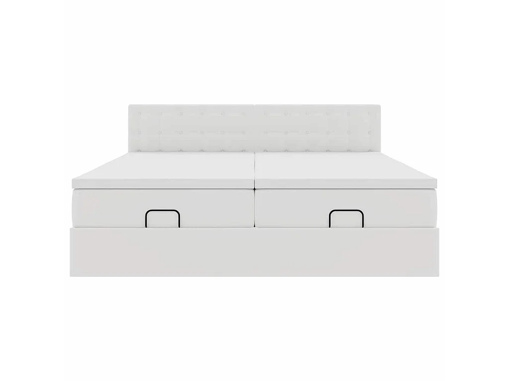 Cadre de lit ottoman avec matelas blanc 180x200 cm similicuir