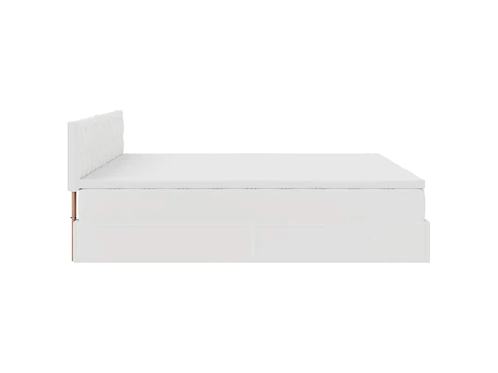 Cadre de lit ottoman avec matelas blanc 180x200 cm similicuir
