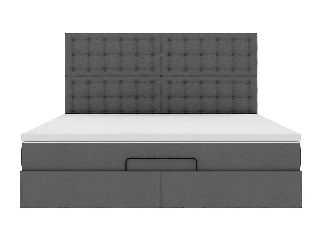 Ottoman-Bett mit Matratze Dunkelgrau 160x200 cm Stoff