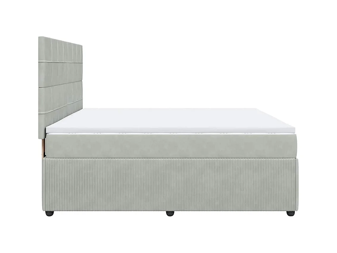 Sommier à lattes de lit et matelas Gris clair 180x200cm Velours