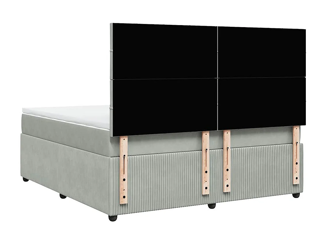 Sommier à lattes de lit et matelas Gris clair 180x200cm Velours