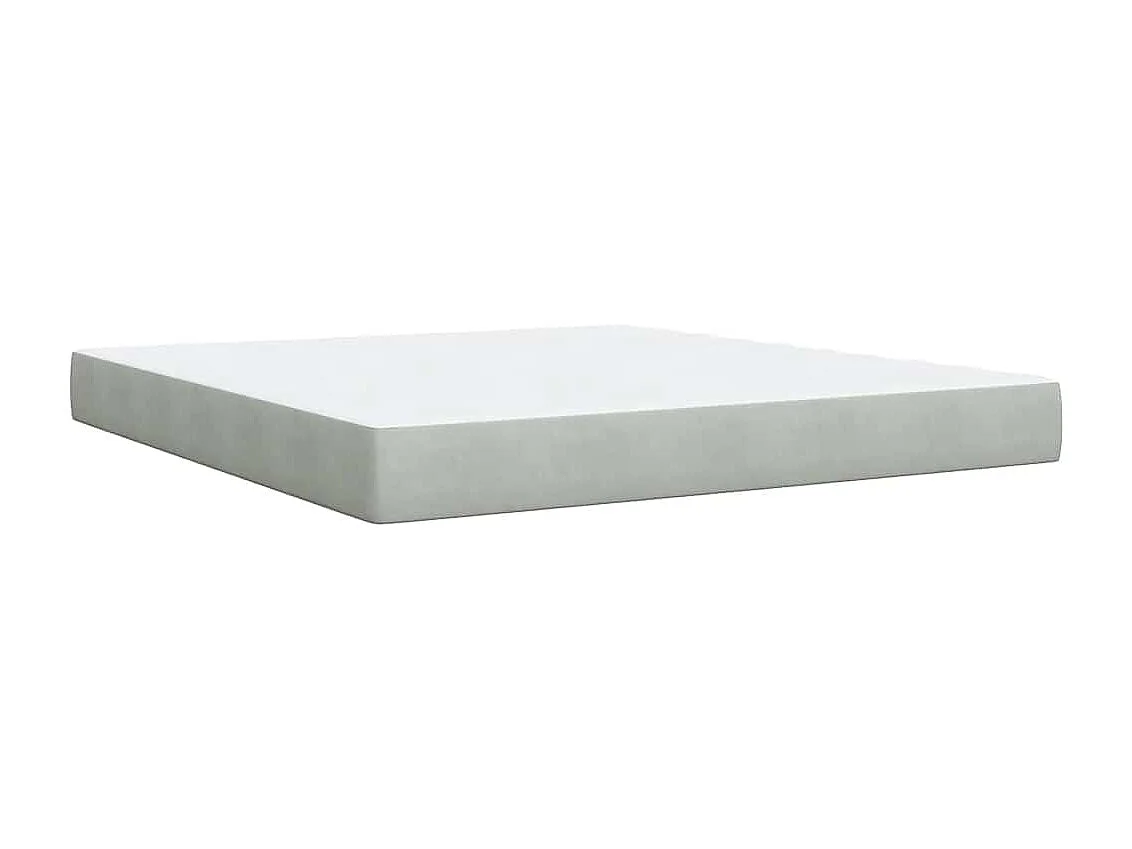 Sommier à lattes de lit et matelas Gris clair 180x200cm Velours