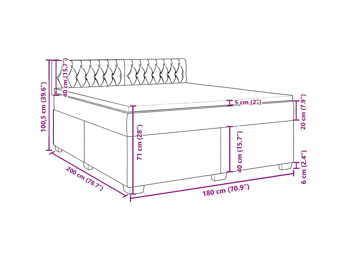 Boxspring met matras fluweel donkergroen 180x200 cm