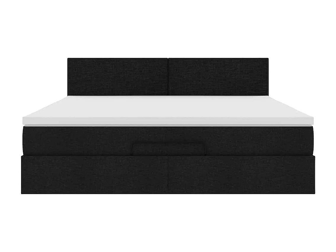 Bed poef met matras en LED's 180x200 cm stof zwart