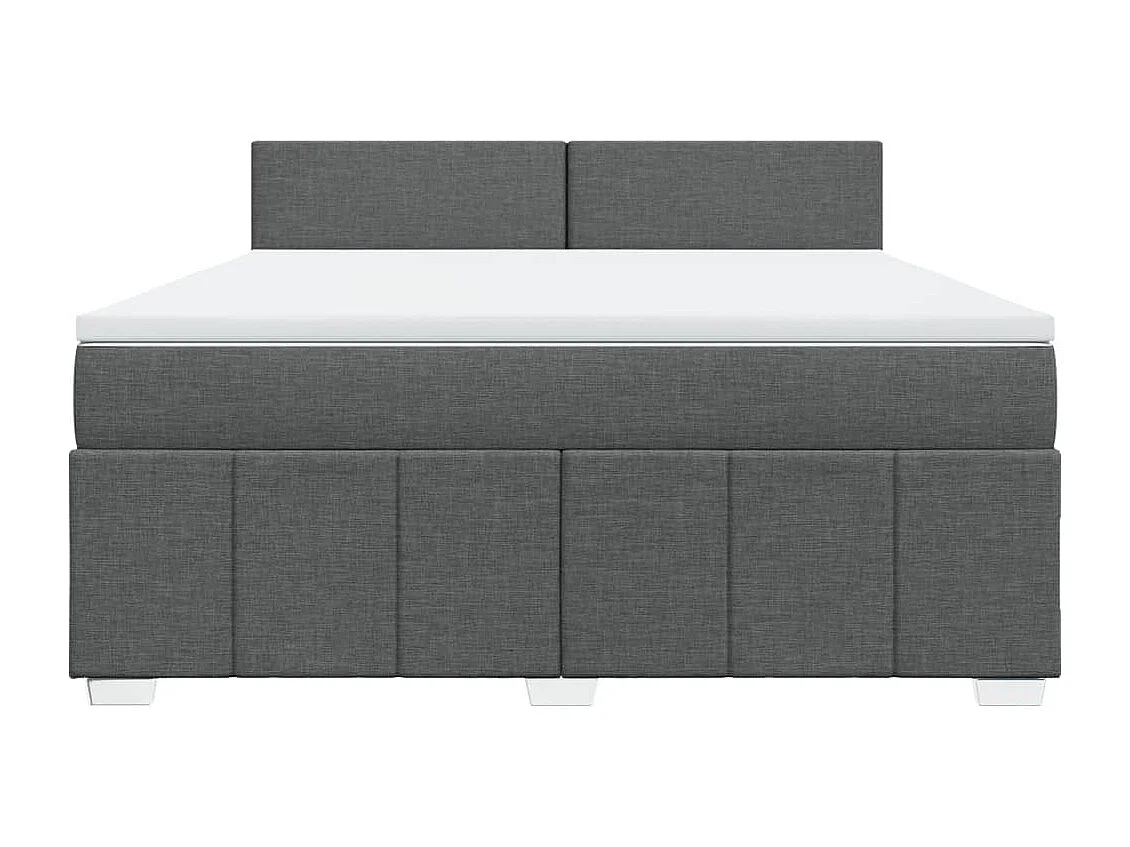 Sommier à lattes de lit avec matelas Gris foncé 180x200cm Tissu