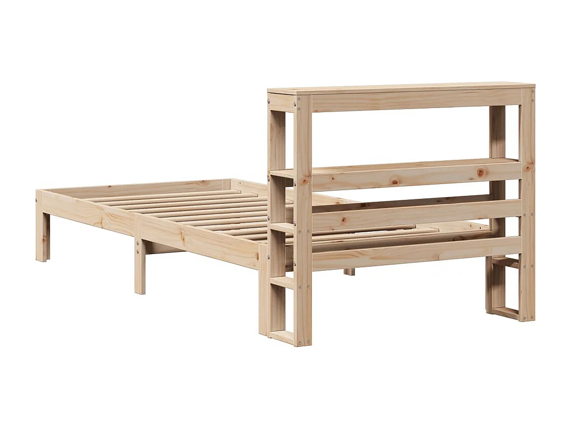 Giroletto con Testiera 90x200 cm in Legno Massello di Pino