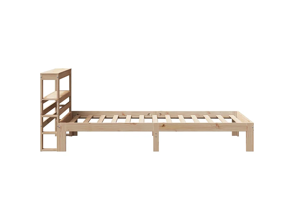 Bedframe met hoofdbord massief grenenhout 90x200 cm
