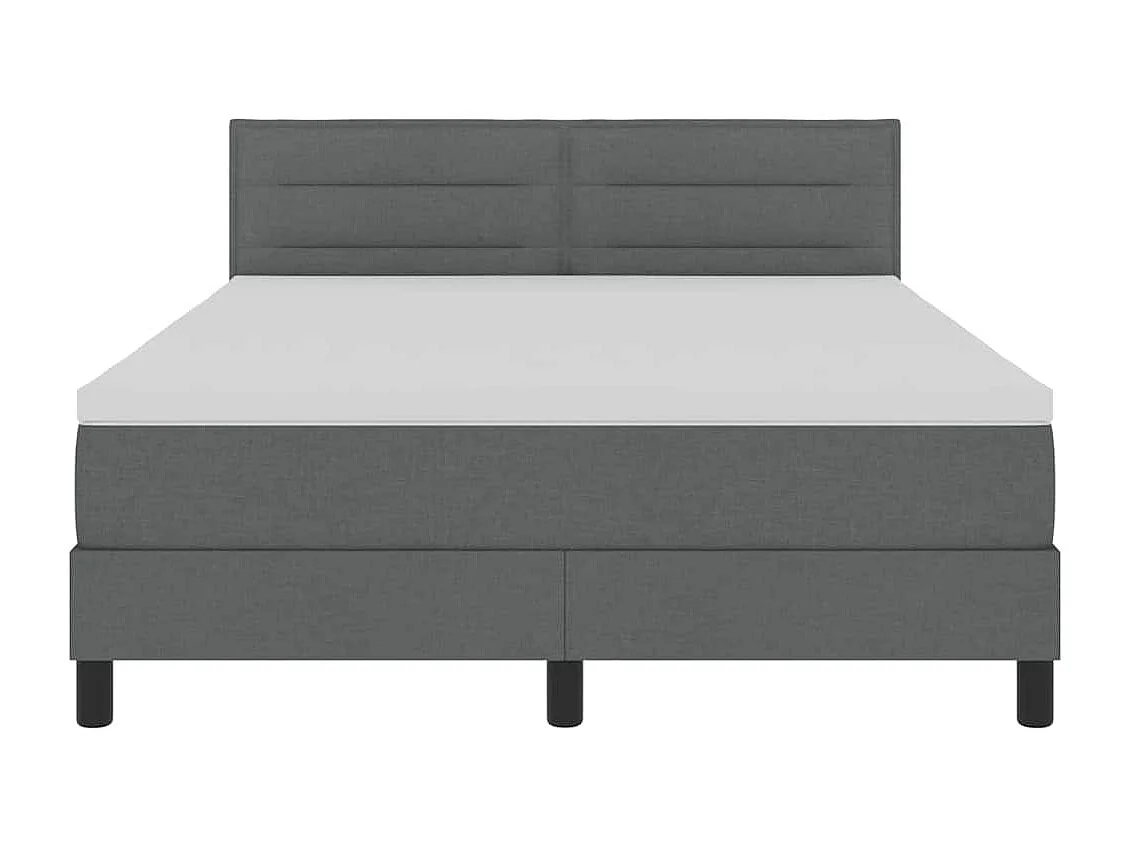 Lit à ressorts avec matelas Gris foncé 140 x 190 cm tissu