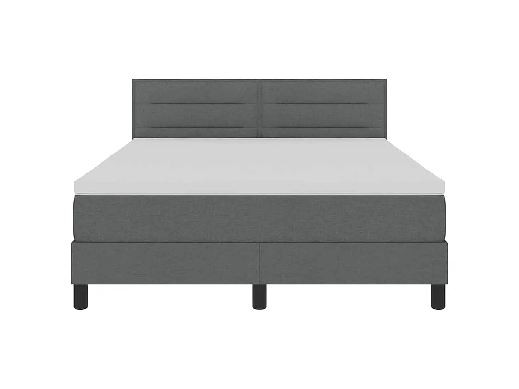 Letto a molle con strisce LED Grigio scuro 140 x 190 cm Tessuto