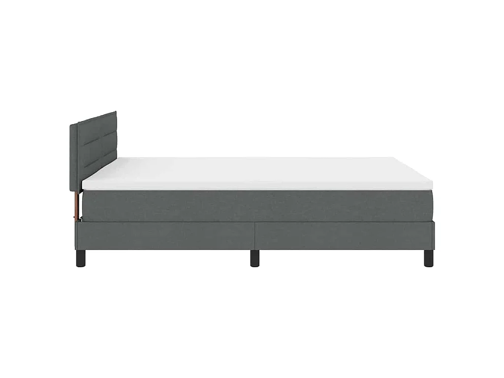 Letto a molle con strisce LED Grigio scuro 140 x 190 cm Tessuto