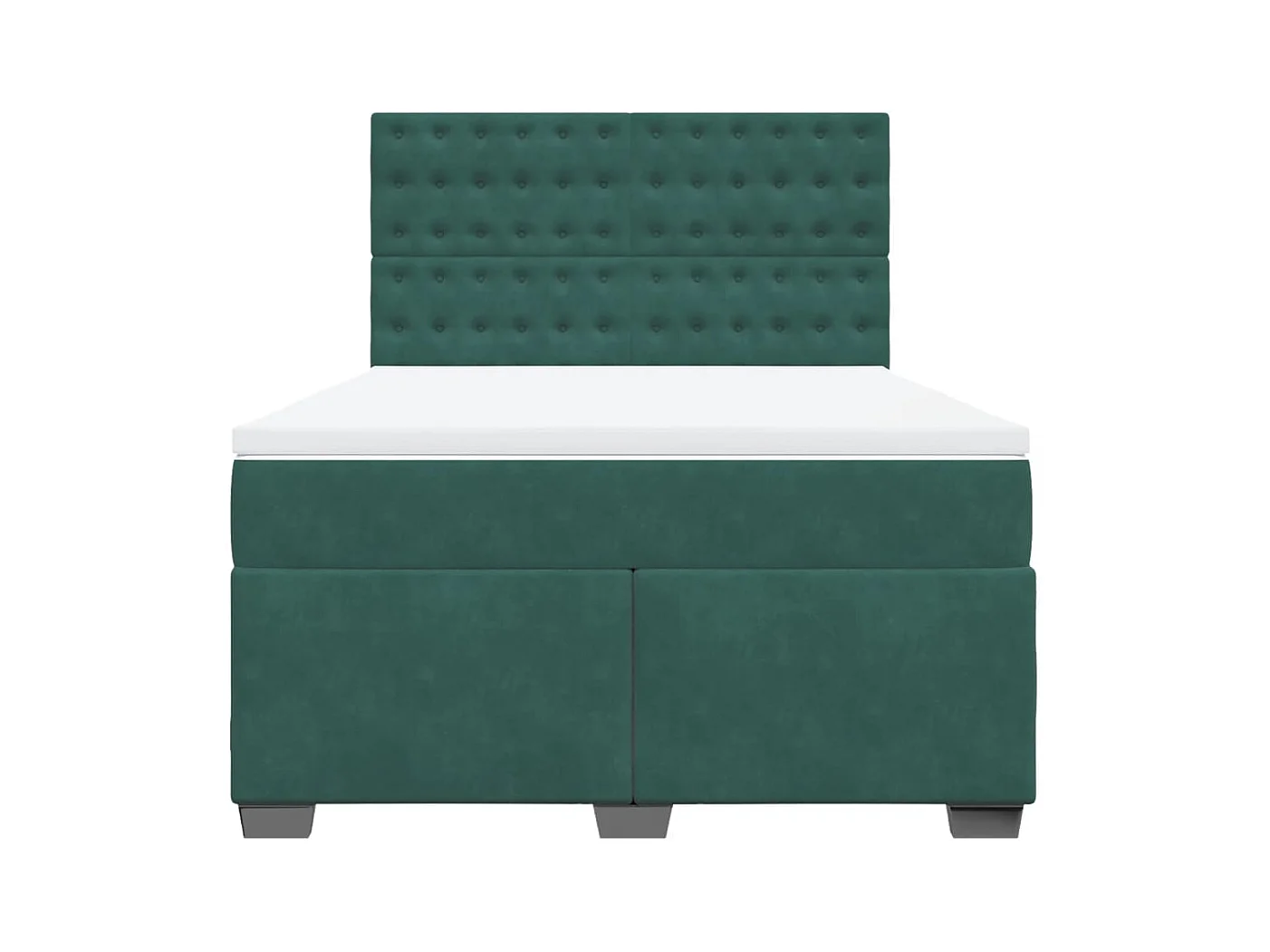 Sommier à lattes de lit et matelas Vert foncé 140x190cm Velours