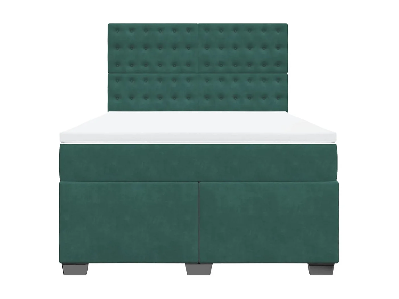 Giroletto a Molle con Materasso Verde Scuro 140x190 cm Velluto