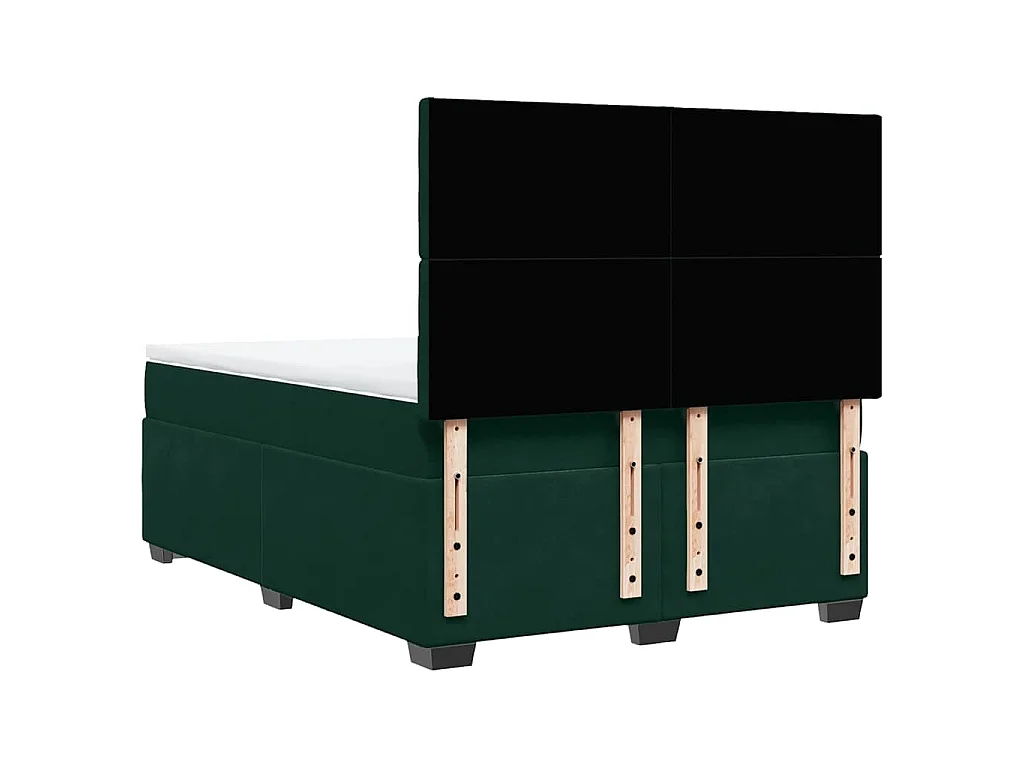 Sommier à lattes de lit et matelas Vert foncé 140x190cm Velours