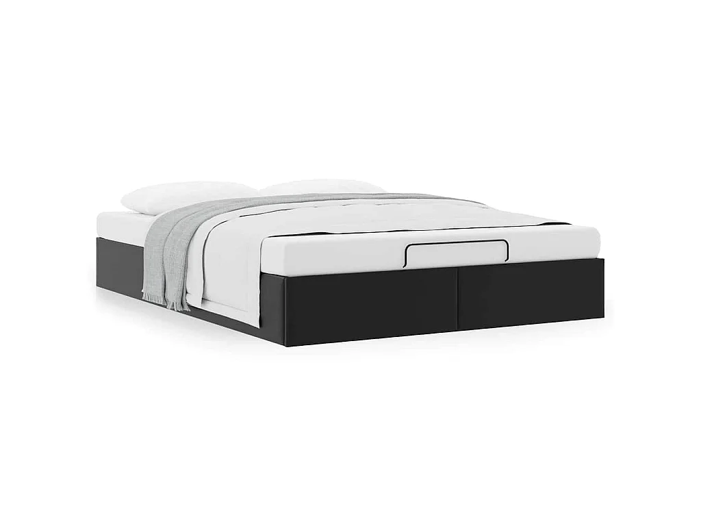 Cadre de lit ottoman sans matelas noir 140x190 cm similicuir