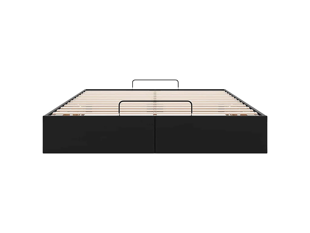 Cadre de lit ottoman sans matelas noir 140x190 cm similicuir