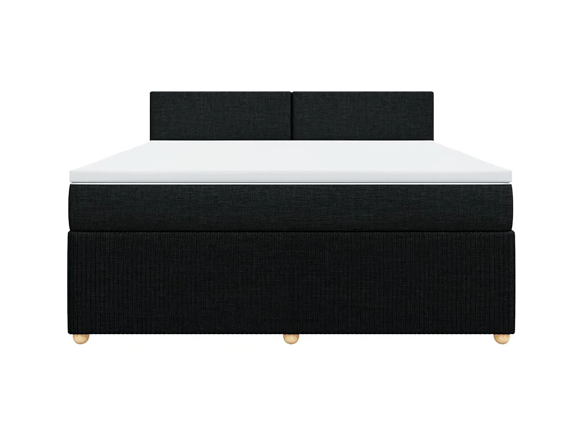 Boxspring met matras stof zwart 180x200 cm
